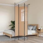vidaXL 3-Panel Room Divider Beige 120 x 220 cm Stof, Huis en Inrichting, Woonaccessoires | Kamerschermen, Verzenden, Nieuw