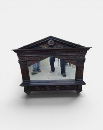 Spiegel- in de vorm van een kiosk - Walnoot - Renaissance