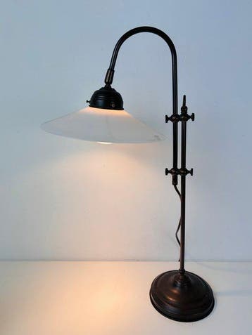 Lamp - Art Nouveau verstelbare bronzen tafellamp - Brons,