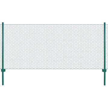 vidaXL Draadgaashek met palen 25x0,75 m staal groen, Verzenden, Nieuw, IJzer, Minder dan 1 meter