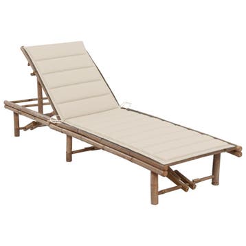 vidaXL Ligbed met kussen bamboe, Verzenden, Nieuw