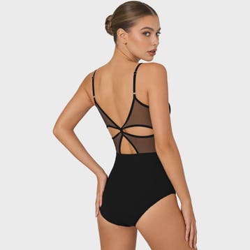 Verstelbaar Dans Leotard Dames met Mesh Rug en Borstvoering, Sport en Fitness, Verzenden, Nieuw