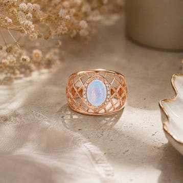 Zonder minimumprijs - Ring Verguld Aquamarijn - Diamant -, Nieuw