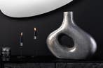 Handgemaakte vaas RING 40cm donkergrijs metalen decoratie, Huis en Inrichting, Woonaccessoires | Vazen, Ophalen of Verzenden, Nieuw