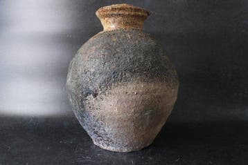 Vaas - Steengoed - Japan - Ash Glaze opslagpot - Tanimoto