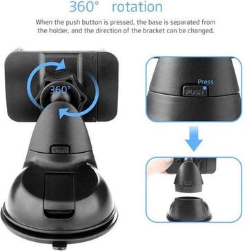 Telefoonhouder auto – Zuignap Voorruit & Dashboard – 360°, Ophalen of Verzenden, Nieuw