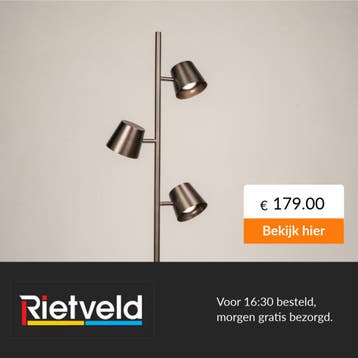 Rietveld-Vloerlampen-Bruin-Metaal, Verzenden, Nieuw