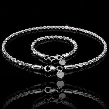 Zonder minimumprijs - Parure Zilver - Ketting en armband 925
