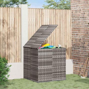 vidaXL Tuinbox 100x97,5x104 cm polyetheen rattan grijs, Verzenden, Nieuw