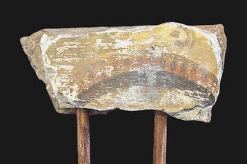 Oud-Romeins Terracotta Prachtig fragment van een muur met