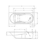 Ligbad Riho Lazy 180x80 cm Bedieningsknop Rechts Wit, Ophalen of Verzenden, Nieuw