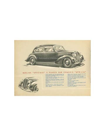 1938 LANCIA APRILIA BROCHURE FRANS, Nieuw, Author