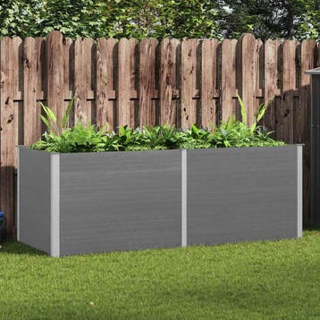 vidaXL Plantenbak verhoogd 250x100x91 cm HKC grijs, 100 cm of meer, Verzenden, Nieuw, 60 cm of meer