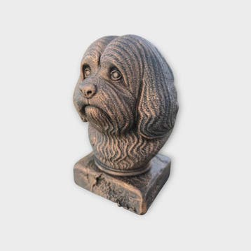 Bust of a Lhasa Apso dog statue - home decor dog lover handp, Verzenden, Nieuw