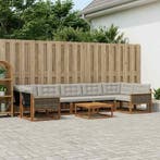 vidaXL Buiten bankenset met kussen 8 pcs Naturel en, Verzenden, Nieuw