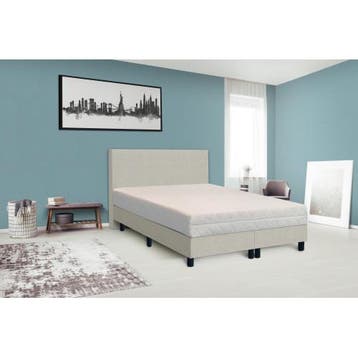 Boxspring Bjorn Pocket -  pocketvering matras 20 cm, Ophalen of Verzenden, Nieuw, Twijfelaar, Grijs