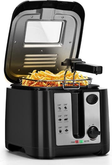 Frituurpan - Friteuse - Geurfilter - 1650W - Zwart - 2.5L -, Witgoed en Apparatuur, Frituurpannen, Verzenden, Zo goed als nieuw