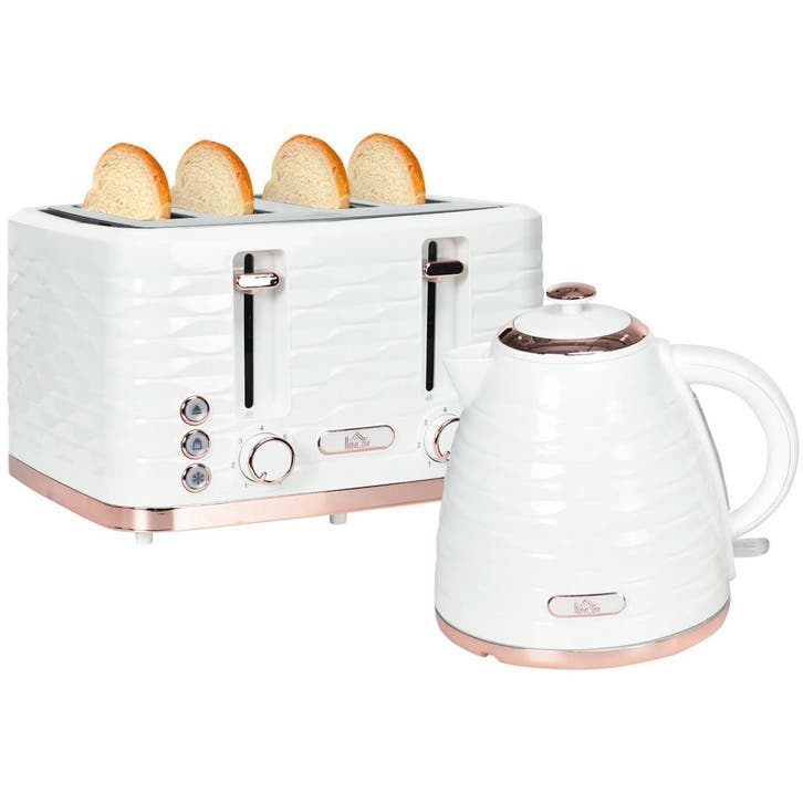 2-in-1 Broodrooster- En Waterkoker-set, 7 Bruiningsniveaus,, Witgoed en Apparatuur, Waterkokers, Nieuw, Verzenden