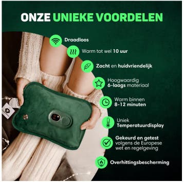 2dekans | Vulpes Goods® - Elektrische Kruik - Zacht Groen, Ophalen of Verzenden, Zo goed als nieuw