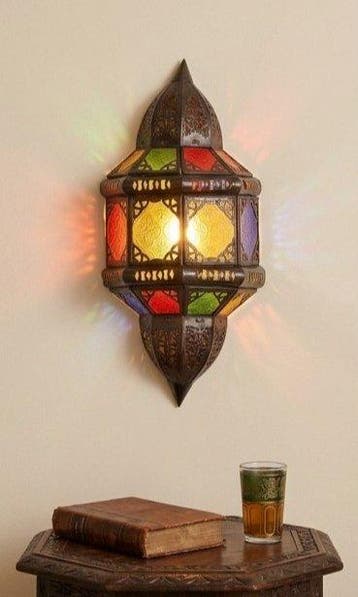 Wandkandelaar - Messing, Kristal - Handgemaakte wandlamp, Antiek en Kunst