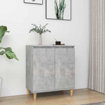 vidaXL Dressoir met houten poten 60x35x70 cm bewerkt hout, Verzenden, Nieuw, Overige houtsoorten, Minder dan 50 cm