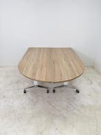 Schaffenburg klaptafels wit chroom frame midden eiken blad, Overige plaatsen, Ophalen of Verzenden, Gebruikt, Tafel