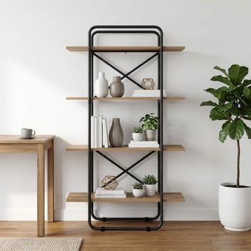 vidaXL Boekenrek 4-laags 60 x 35 x 140 cm PB Artisanaal, Verzenden, 100 tot 150 cm, Nieuw, 50 tot 100 cm