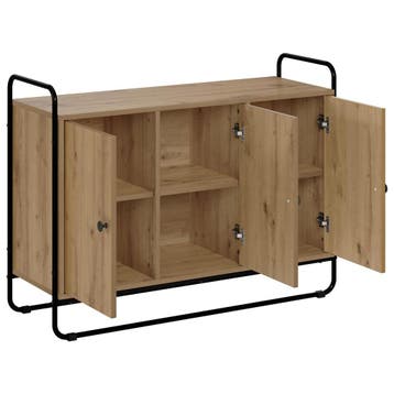 vidaXL Dressoir Artisanaal eiken 102 x 35 x 75 cm Bewerkt, Verzenden, Nieuw, Overige houtsoorten, Minder dan 50 cm