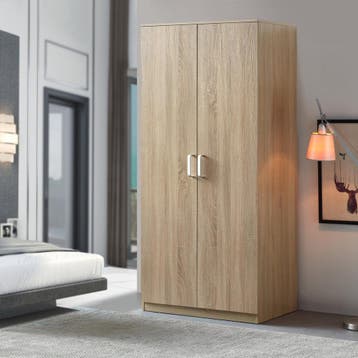 [en.casa] Kledingkast Bodolz 176x80x52 cm Sonoma eiken, Verzenden, Nieuw
