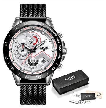 Quartz Horloge - Anoloog Luxe Uurwerk voor Heren - Roestvrij, Verzenden, Nieuw, Lige