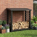 vidaXL Brandhoutrek Antracietkleurig 114 x 46 x 101 cm PP, Verzenden, Nieuw