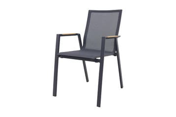 Atmos stapelbare tuinstoel - Antraciet/Teak, Tuin en Terras, Tuinstoelen, Verzenden, Nieuw, Overige materialen