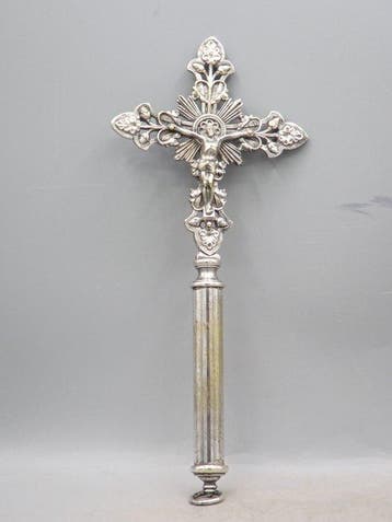 Kruis - Verzilverd messing - 1850-1900