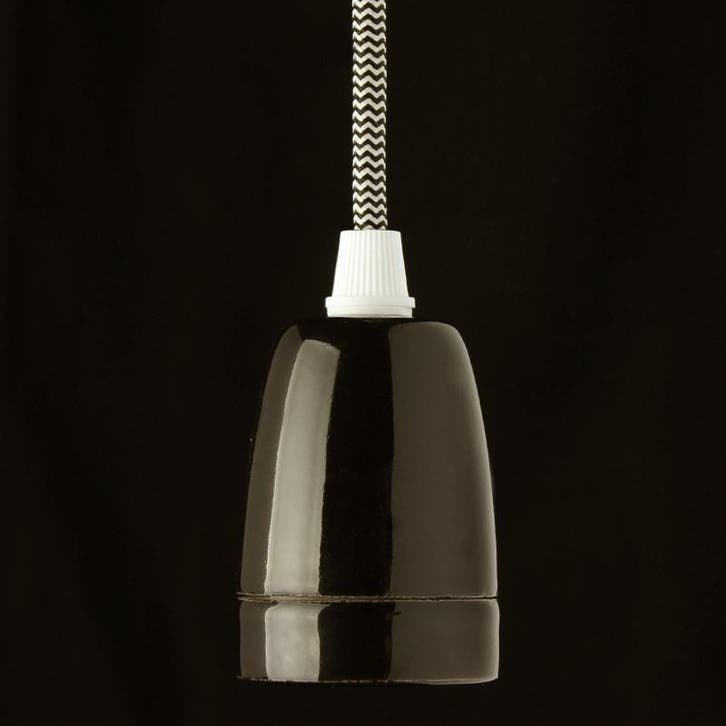 Fitting Keramiek Zwart/Wit E27, Huis en Inrichting, Lampen | Overige