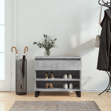 vidaXL Schoenenkast 70x36x60 cm bewerkt hout betongrijs, Verzenden, Nieuw