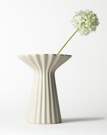 HEMA Vaas 24.5x30cm Zwier keramiek spikkel wit, Verzenden, Nieuw, Wit