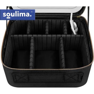 Soulima Cosmetisch etui met LED-spiegel zwart 25,5 x 23,5..., Ophalen of Verzenden, Nieuw