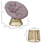 3-delige Rotan Balkonset – Roze Stoelen en Glazen Tafel, Tuin en Terras, Verzenden, Nieuw