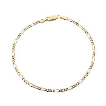 Bicolor gouden Figaro schakelarmband, Ophalen of Verzenden, Gebruikt, Goud, Goud