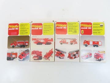 Preiser H0 - 1100/1172/1268/31163 - Modeltreinvoertuigen (4), Nieuw