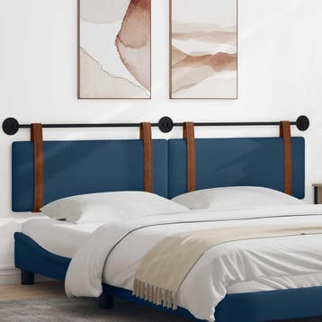 vidaXL Hangend hoofdbord Blauw Antiek PU, Verzenden, Nieuw, Blauw, Overige materialen