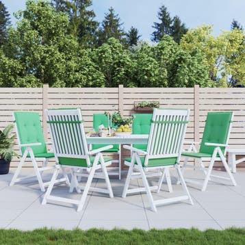 vidaXL Tuinstoelkussens 6 st hoge rug 120x50x3 cm stof groen, Verzenden, Nieuw, Groen