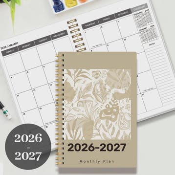 2026-2027 A5 Maandelijkse Planner Agenda met Botanische Kaft, Verzenden, Nieuw