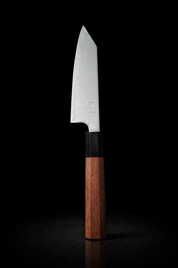 Keukenmes - Blazen - Damascus-staal, Koolstofvezel, Hout -
