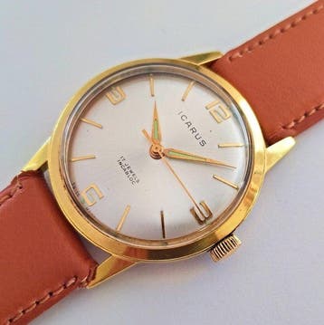 Icarus - Swiss mens gold plated - Zonder minimumprijs -, Nieuw