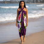 Handgeschilderd Sarong / pareo - Strandkleding wikkelrok - P, Ophalen of Verzenden, Nieuw