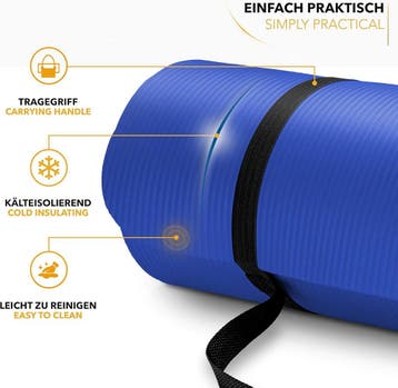 Yogamat - Fitness mat - Sportmat - Yoga mat extra dik - Blau, Verzenden, Zo goed als nieuw