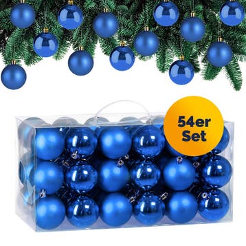 Kerstballen Blauw 54-delig (Kerst artikelen, Interieur), Verzenden, Nieuw
