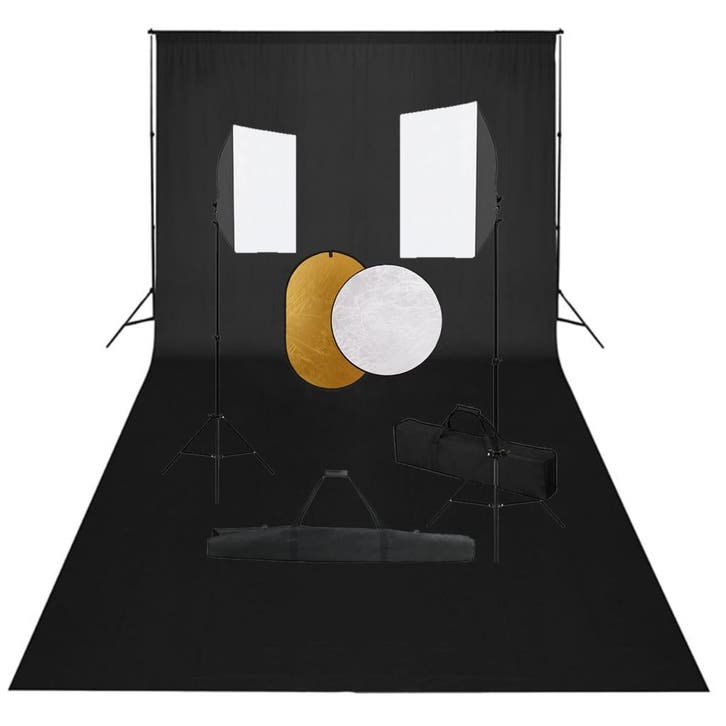 vidaXL Fotostudioset met softboxlampen, achtergrond en, Audio, Tv en Foto, Fotografie | Fotostudio en Toebehoren, Nieuw, Verzenden