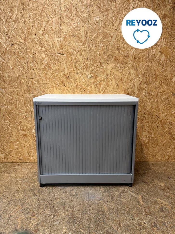 Ahrend roldeurkast - 74x80x45cm - zilvergrijs met grijze..., Zakelijke goederen, Kantoor en Winkelinrichting | Kantoormeubilair en Inrichting